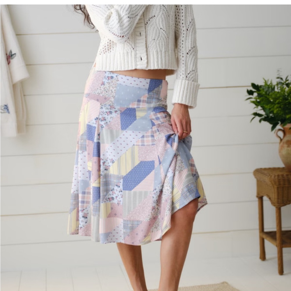 Abercrombie & Fitch - Patchwork Pastel Midi Skirt- M- NWT